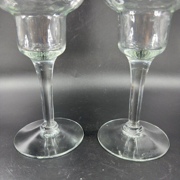 Vintage Venetian Clear Optic Tall Course Candle Holder Hurricane Votive Italy 2 - Picture 8 of 12